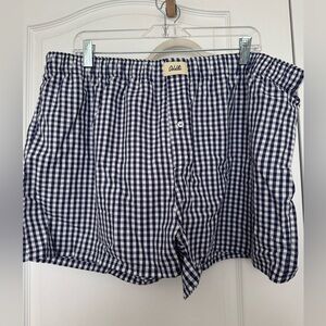 NWT Oddli Navy Blue Gingham Boxer Shorts-XXXL- Limited Edition